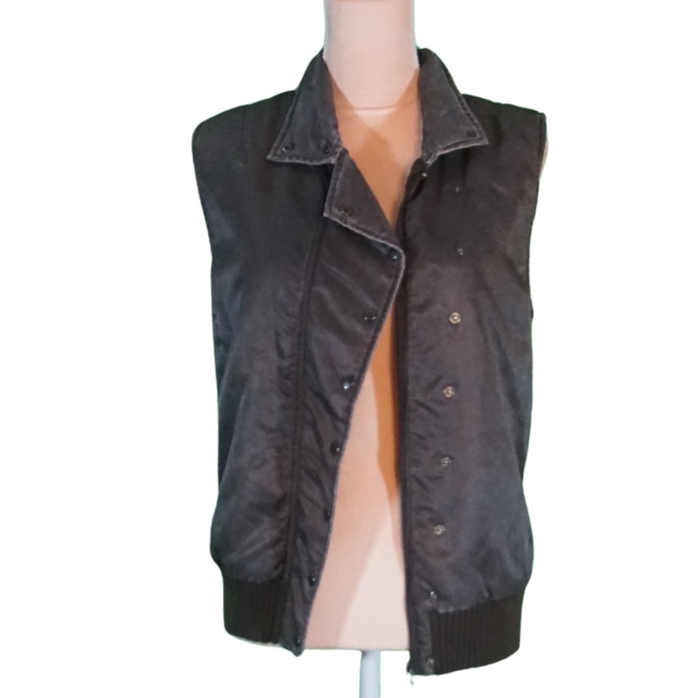 Distressed satin vest by One A